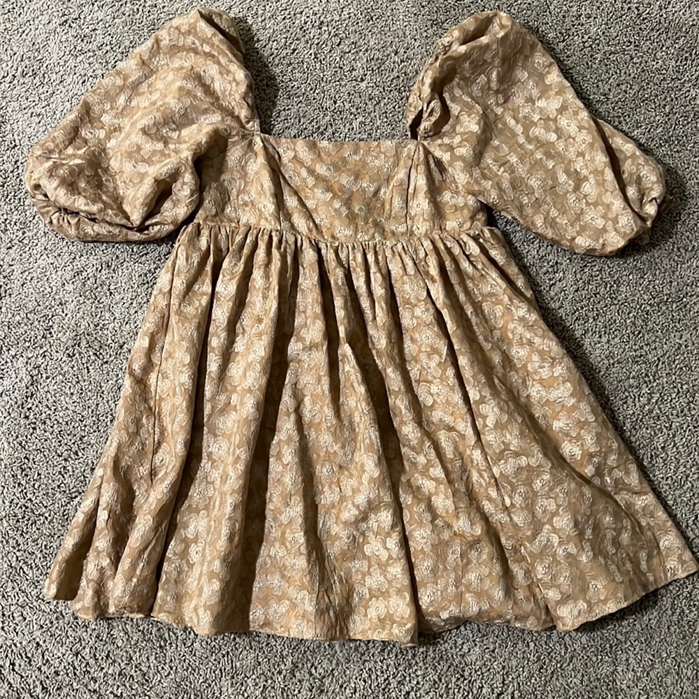 Flower Embroidered Babydoll Dress